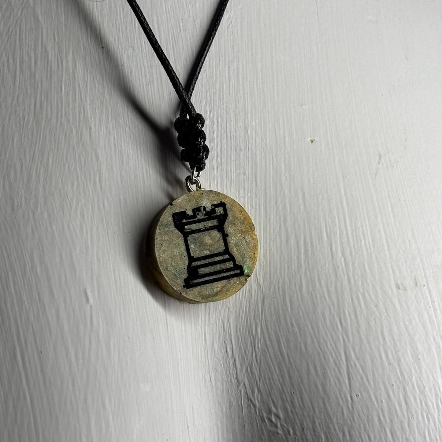 Royal Yellow Rook - Handmade Resin Chess Necklace