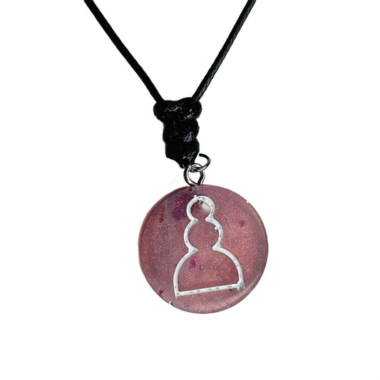 Classy Pink Pawn - Handmade Resin Chess Necklace