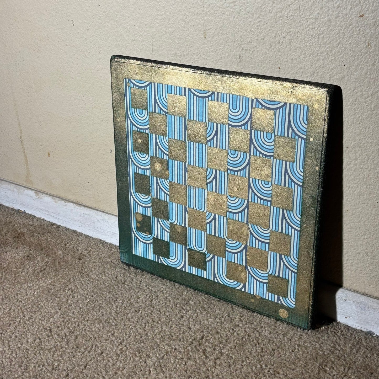 Golden Aqua - Scrapbook Chess Board