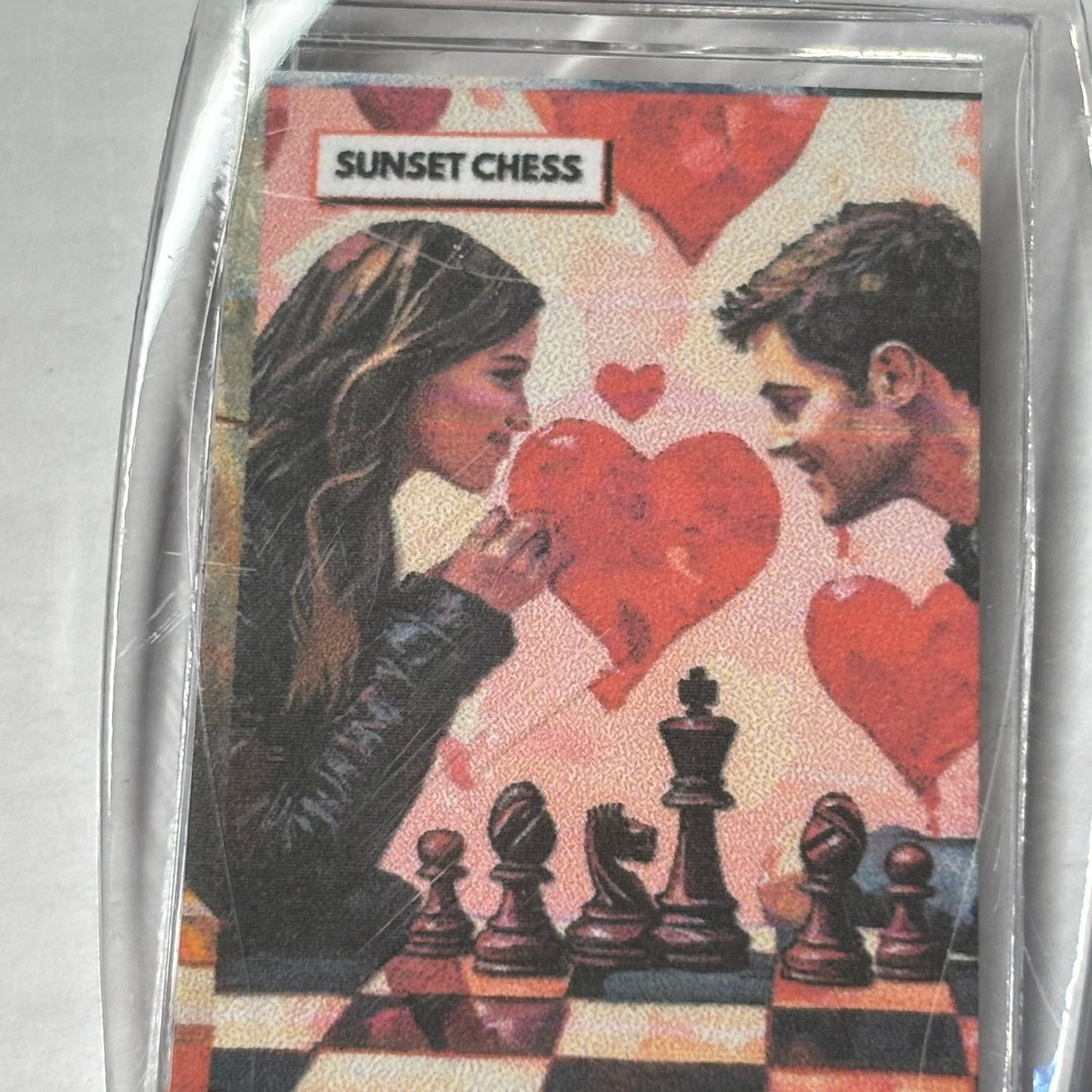 Love Birds - Chess  Photo Keychain
