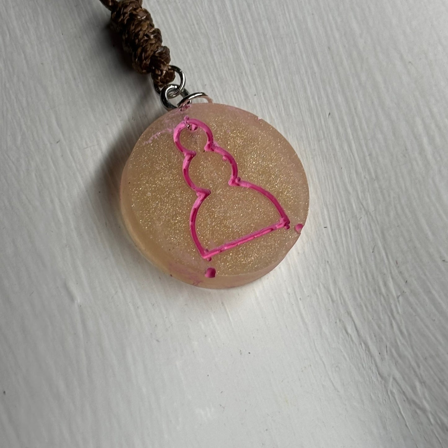Classic Pink Pawn - Handmade Resin Chess Necklace