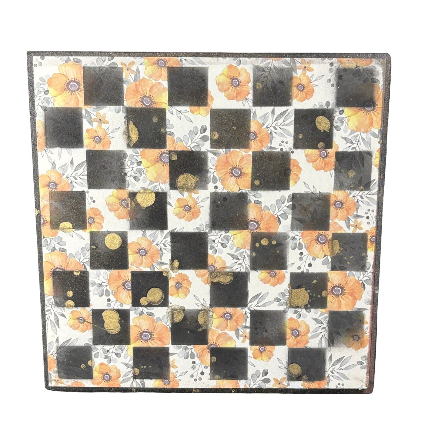 Vintage Yellow Flowers - Scrapbook Chess Board