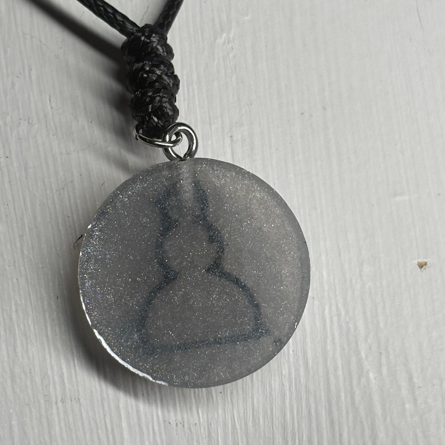 Silver Pawn - Handmade Resin Chess Necklace