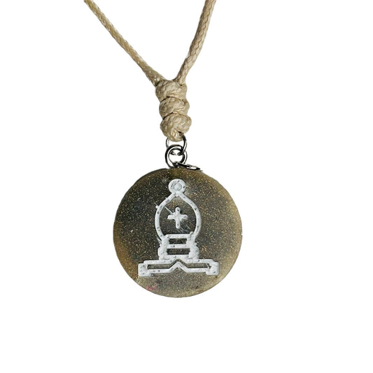 Rich Green Bishop - Handmade Resin Chess Necklace
