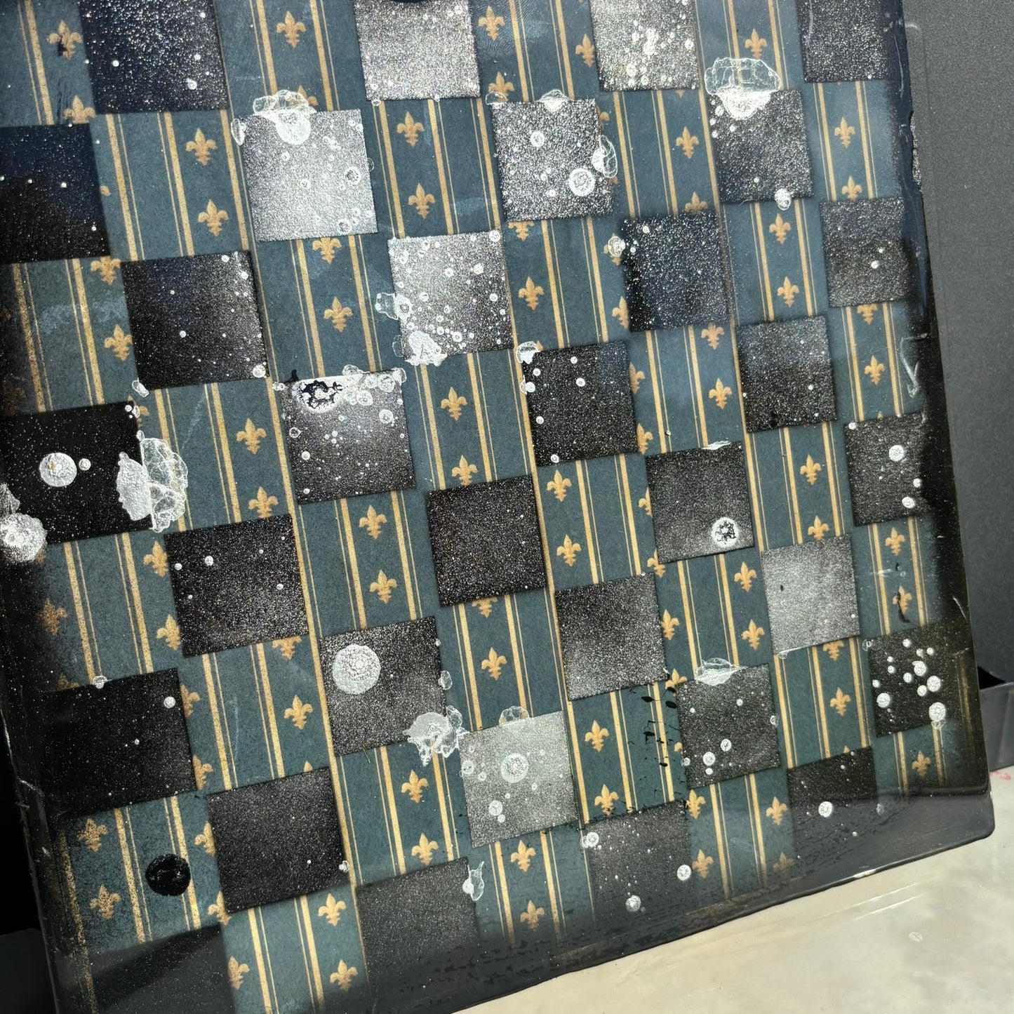 Vintage Green - Resin Coated Chess Board