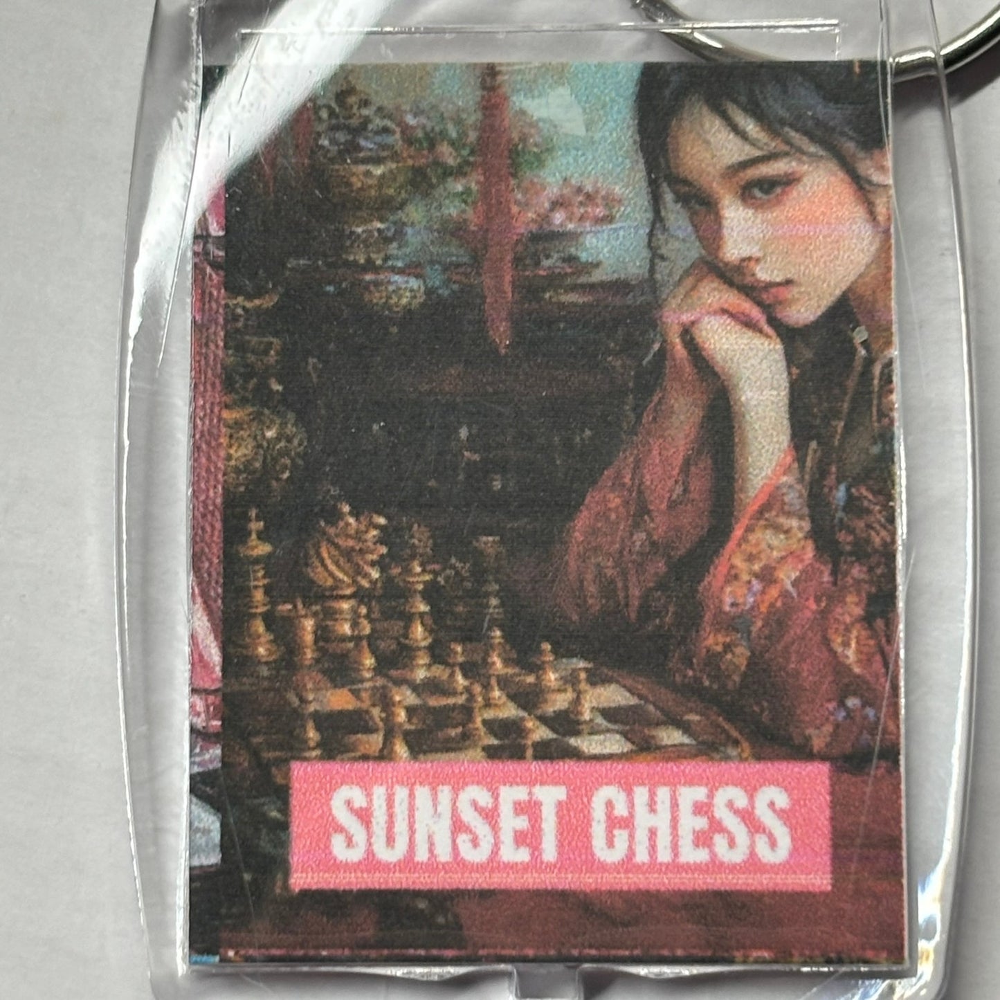 Asian Woman - Chess  Photo Keychain