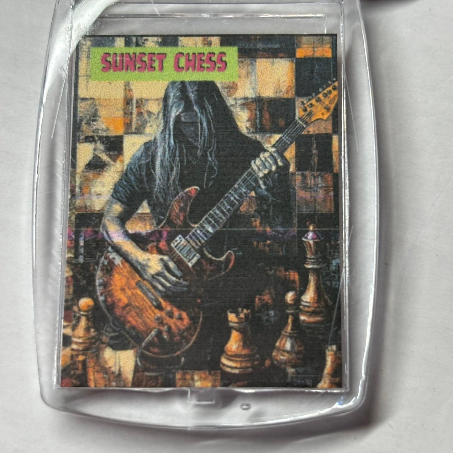 Guitar Man - Chess  Photo Keychain