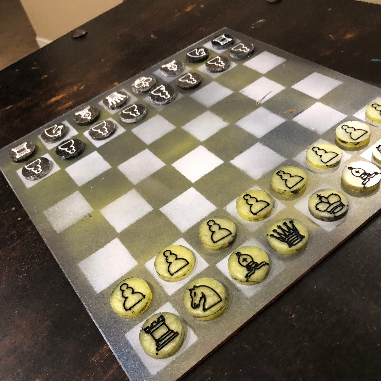 Metallic Green - Painted Chess Set