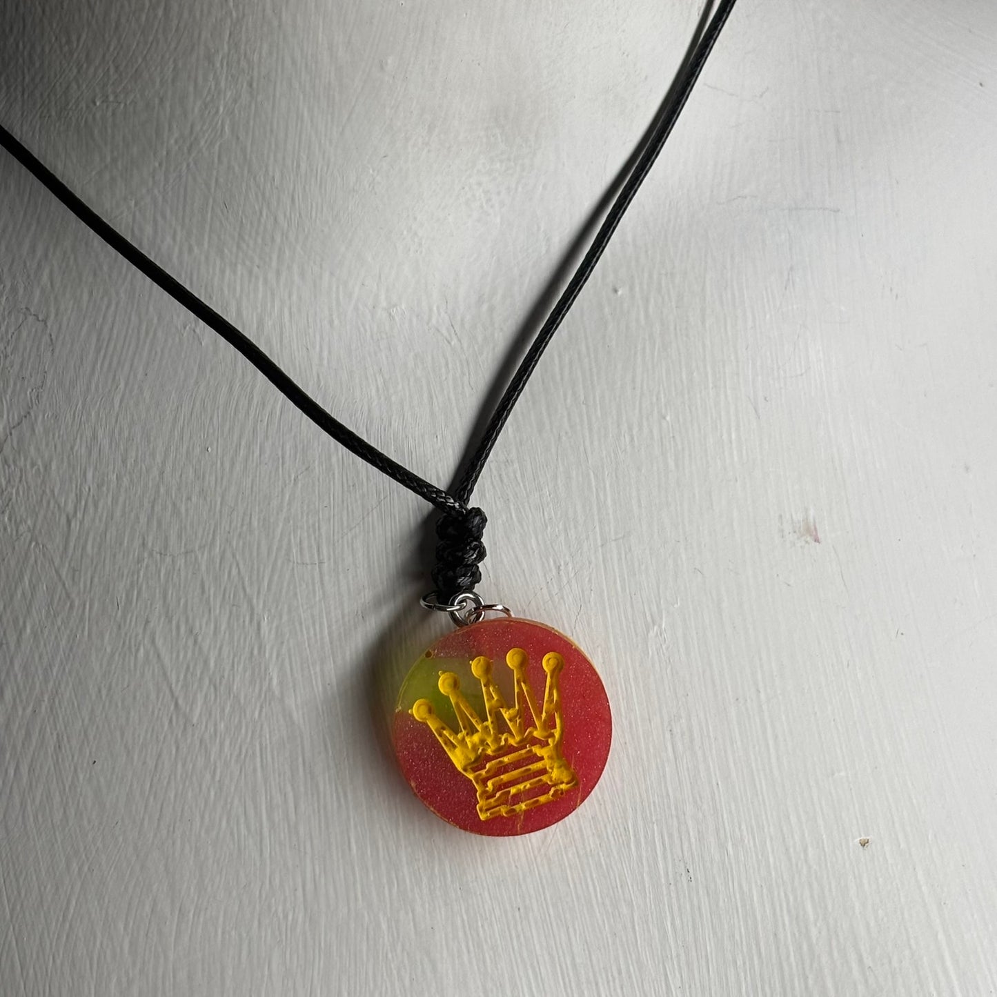Red Smush Queen - Handmade Resin Chess Necklace