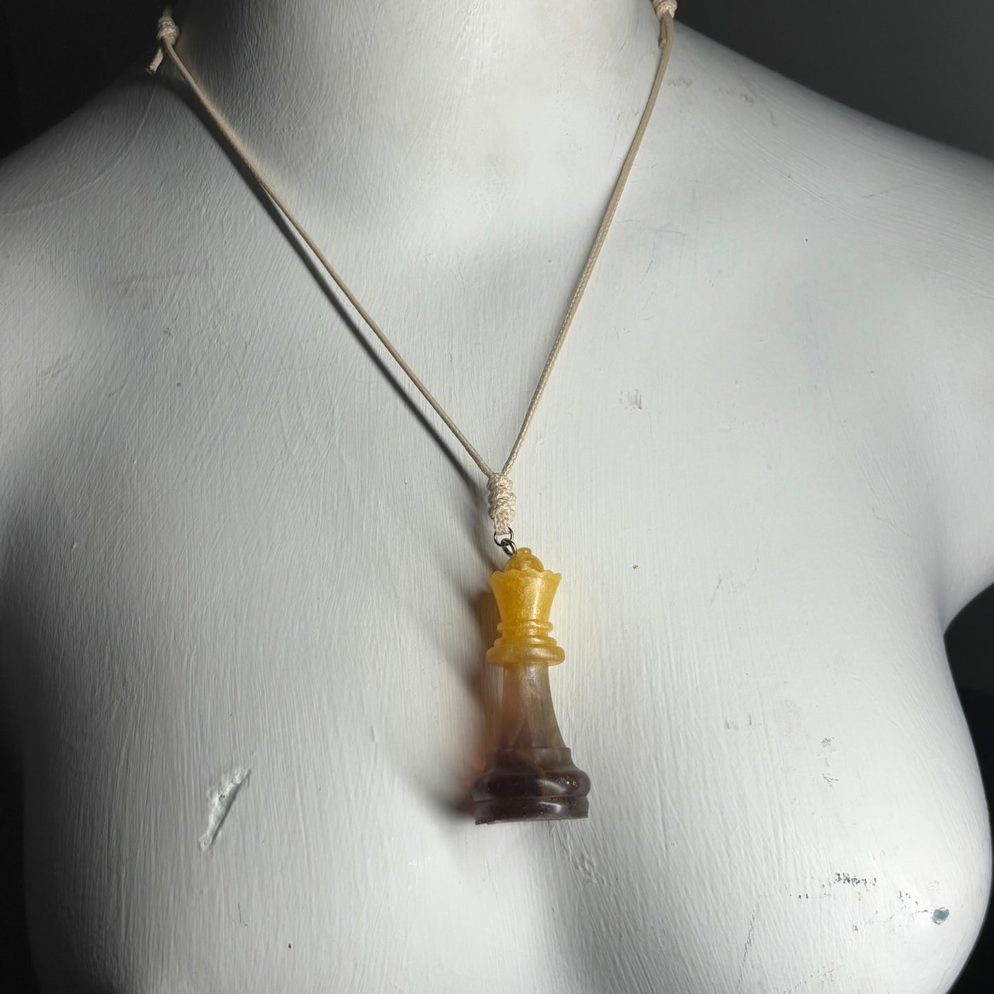 Vintage Queen - Handmade Resin Chess Necklace