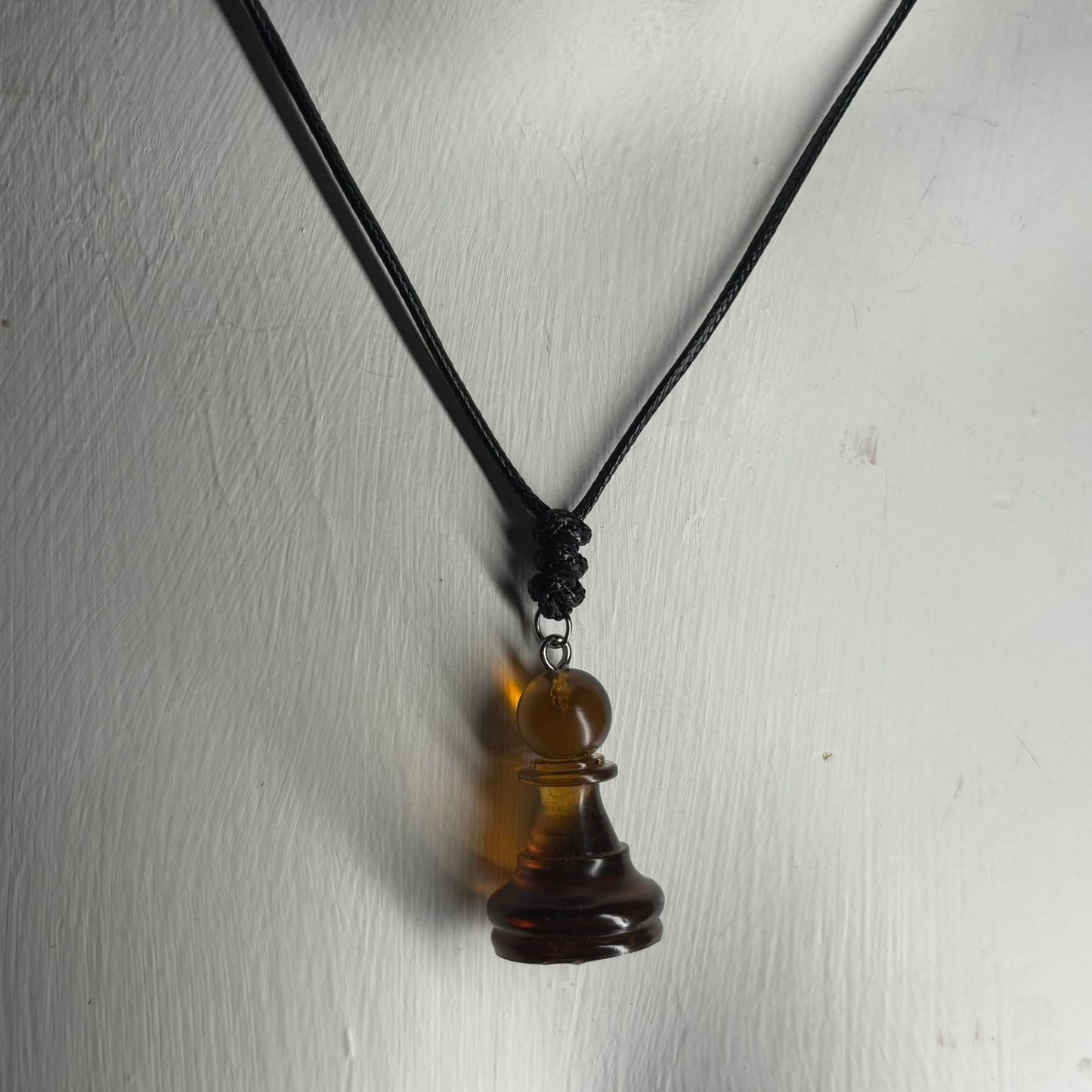 Coffee Brown Pawn - Handmade Resin Chess Necklace