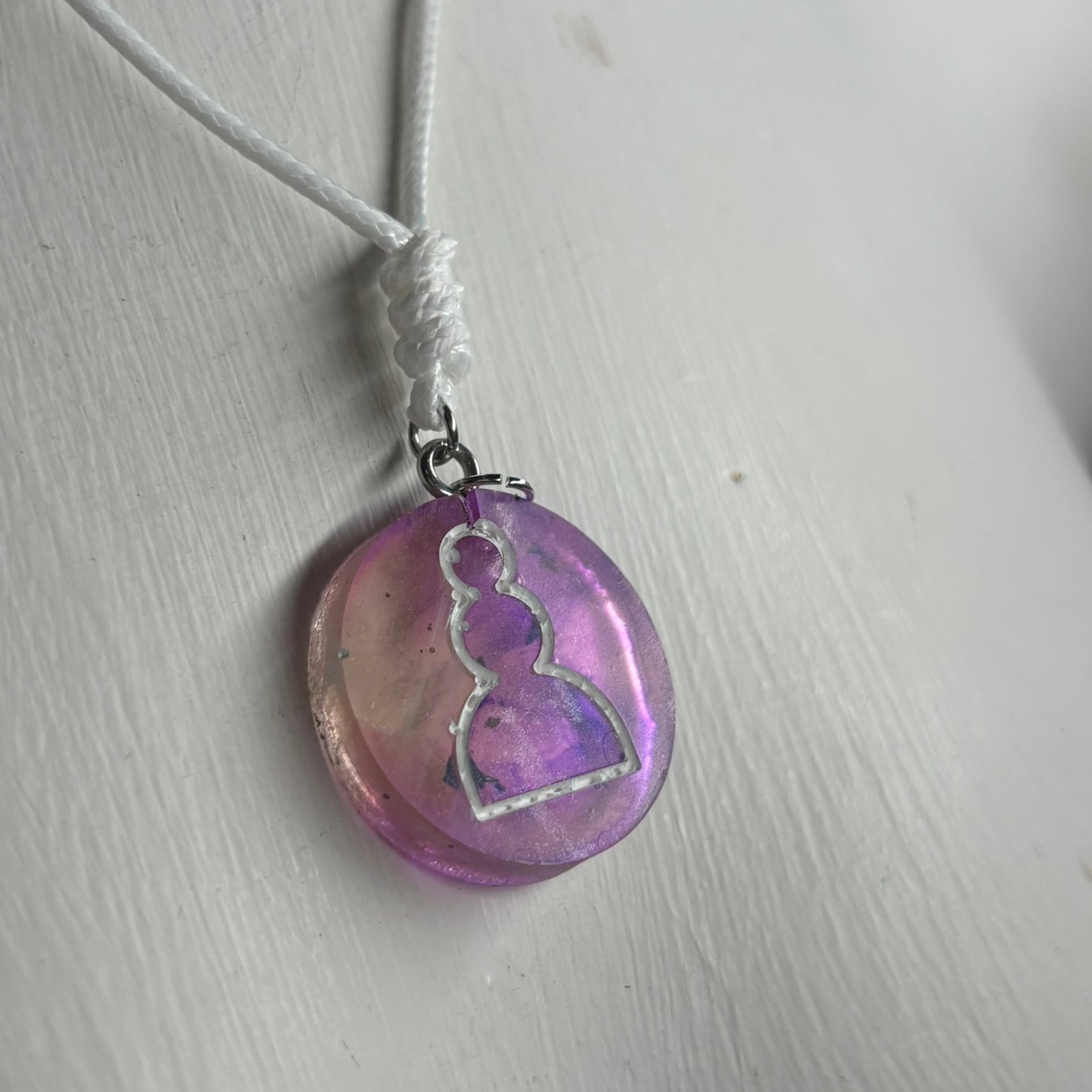 Cosmic Purple Pawn - Handmade Resin Chess Necklace
