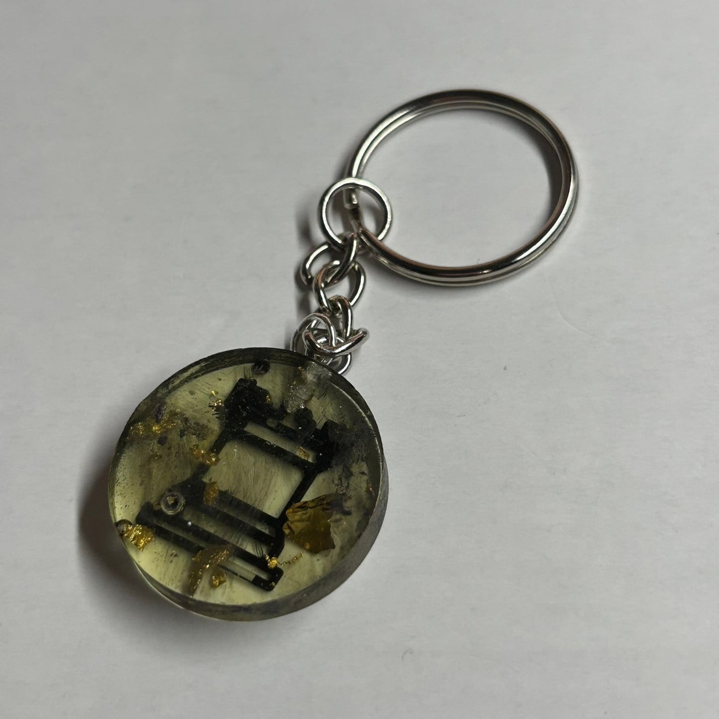 Lime Green Rook - Handmade Resin Keychain