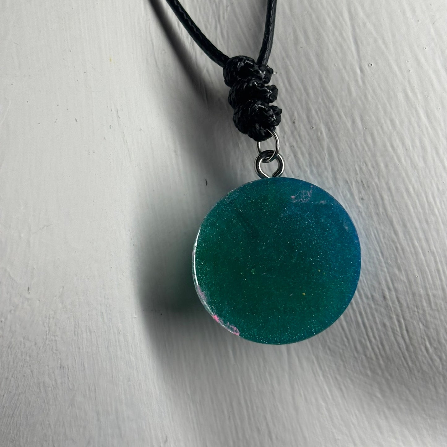 Blue & Pink Pawn - Handmade Resin Chess Necklace