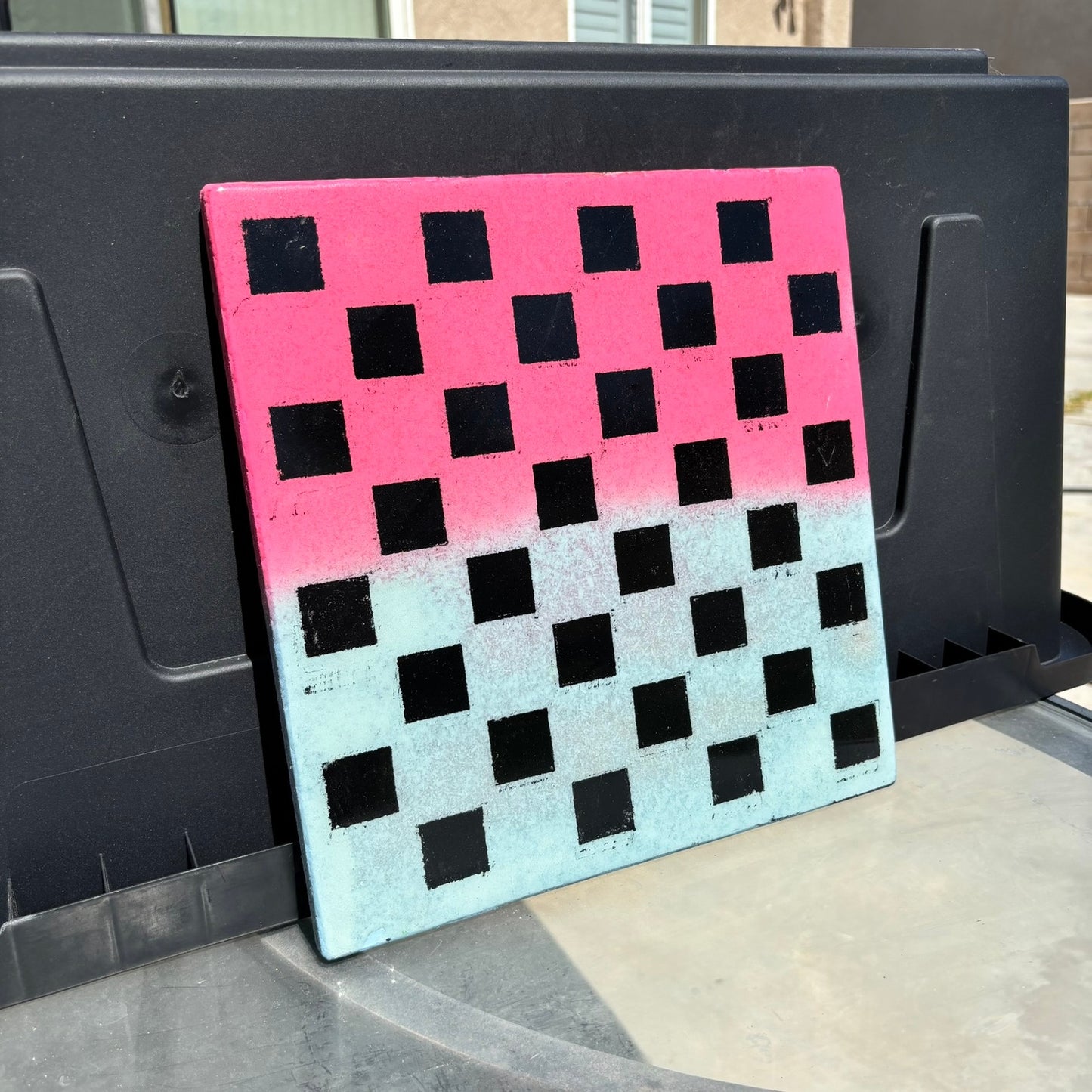 Pink Blue Color Mix - Resin Coated Chess Board