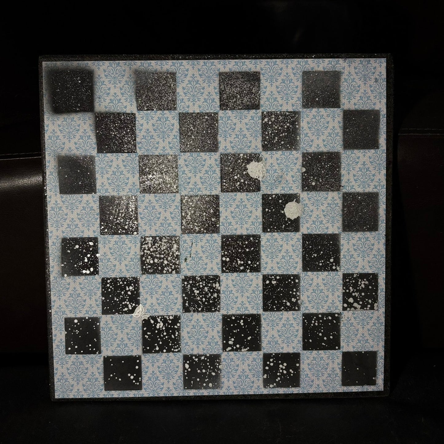 Sparkle Chrome Blue - Scrapbook Chess Board