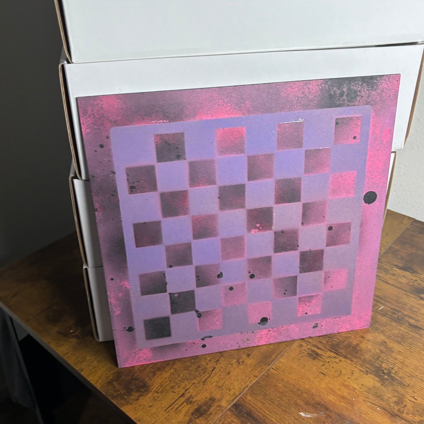 Toxic Pink - Painted Chess Board