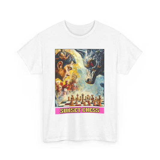Man Vs Cyborg Dog - White Chess T Shirt