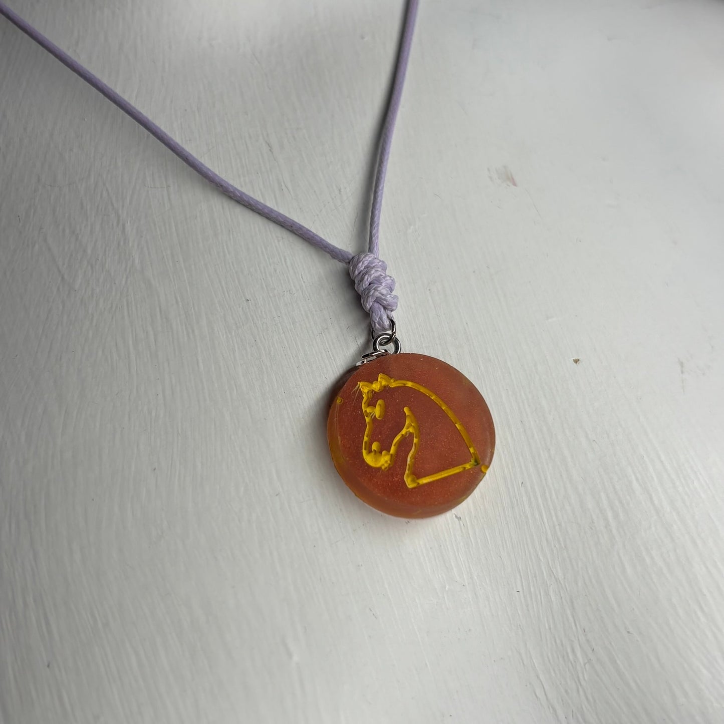 Red Knight - Handmade Resin Chess Necklace