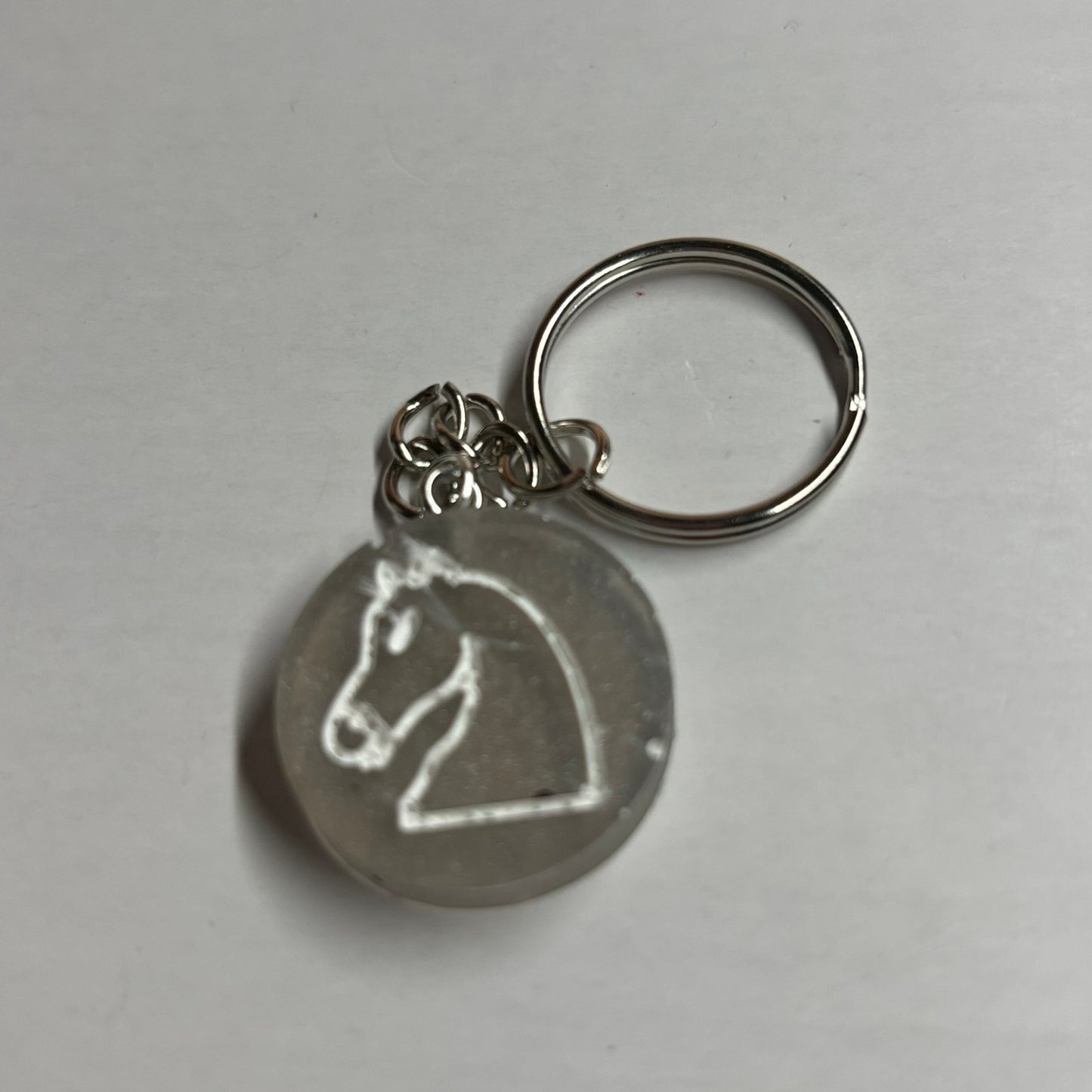 Silver White Knight - Handmade Resin Keychain