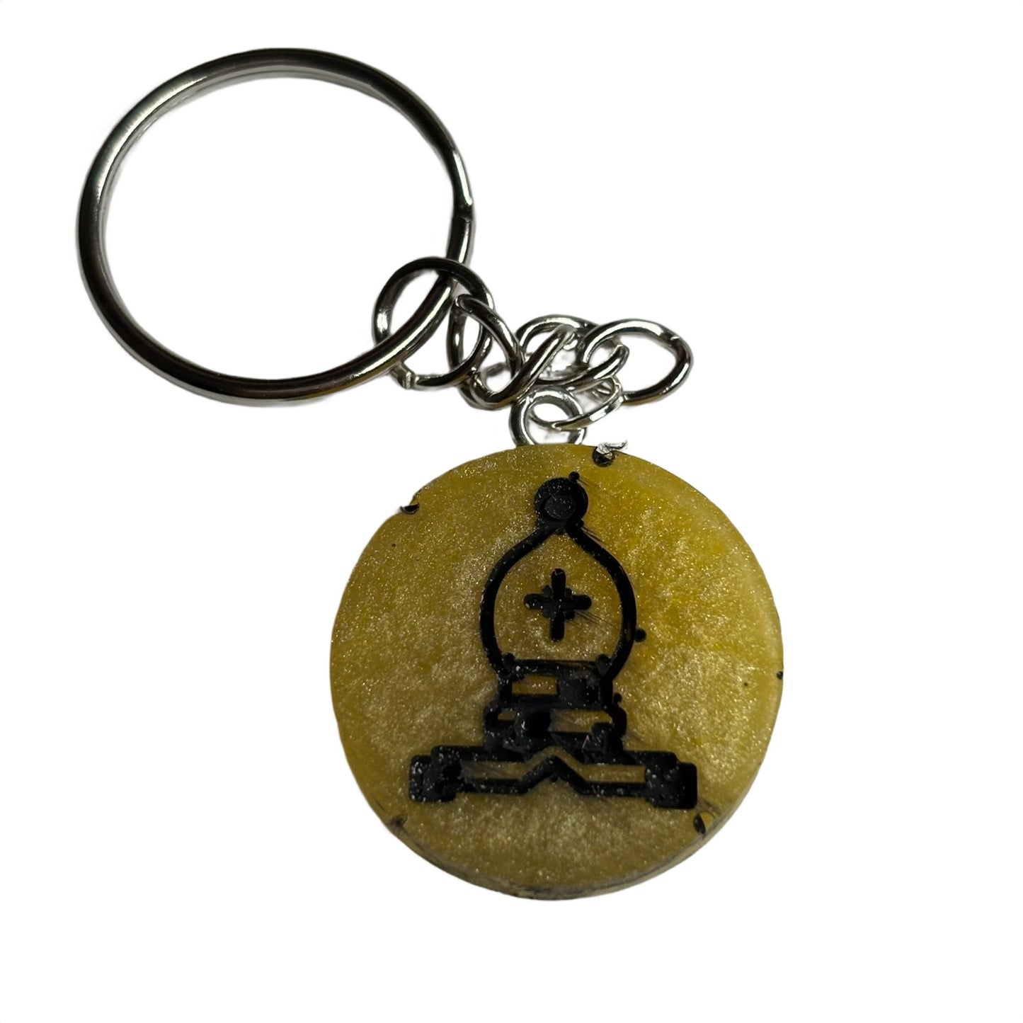 Yellow Black Bishop - Handmade Resin Keychain