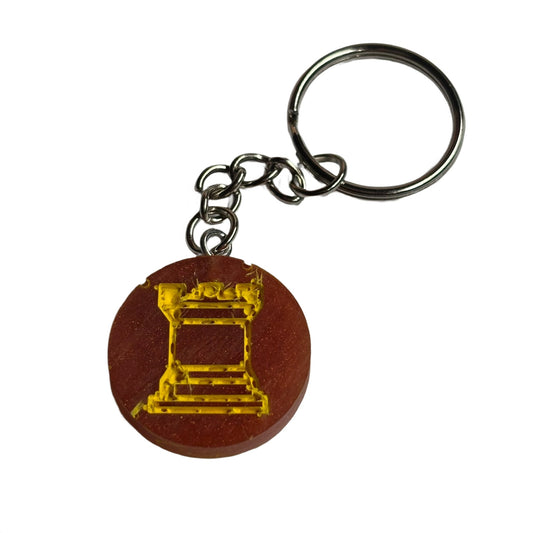 Red Rook & Yellow Lining - Handmade Resin Keychain - Flat Edition