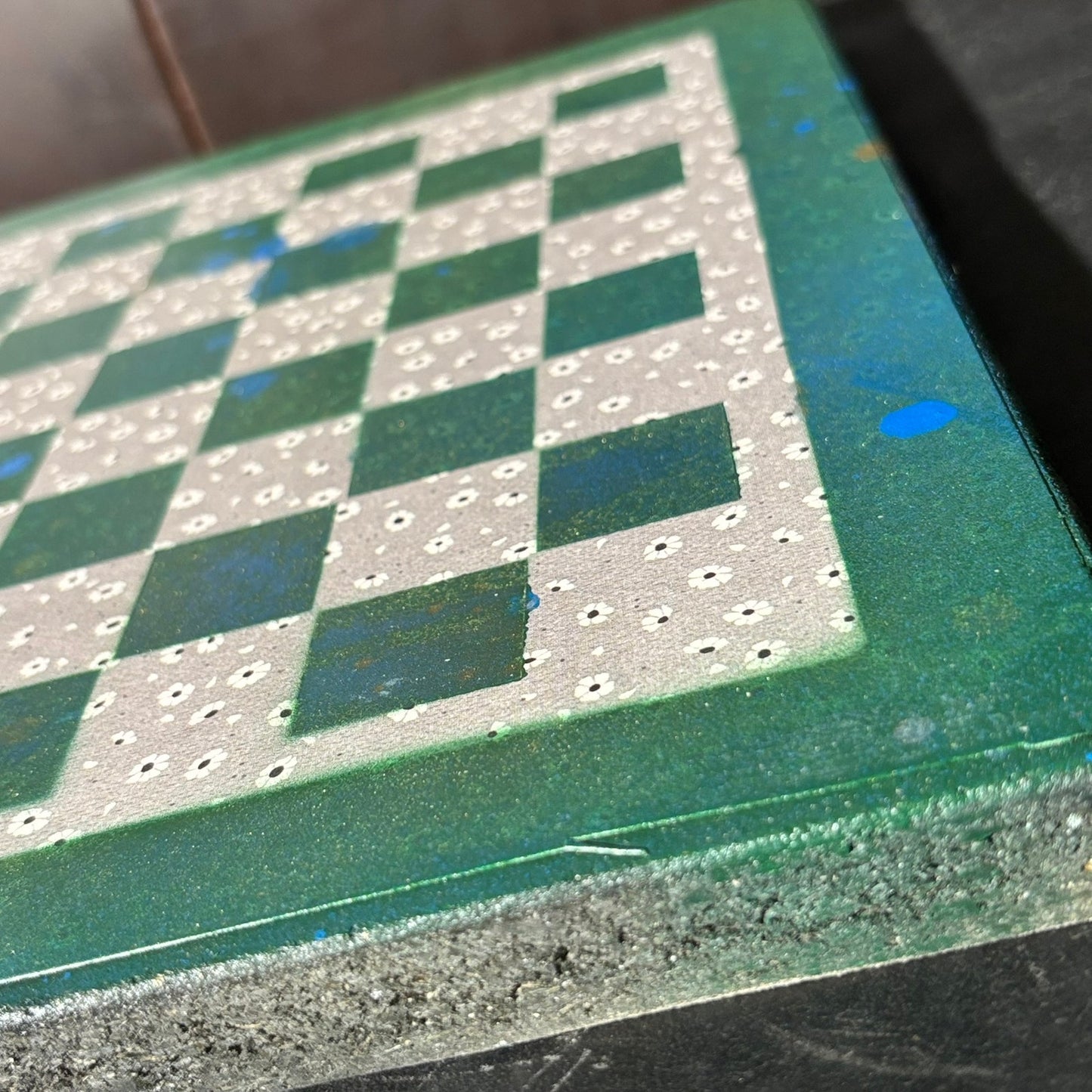 Green & Purple - Scrapbook Chess Board