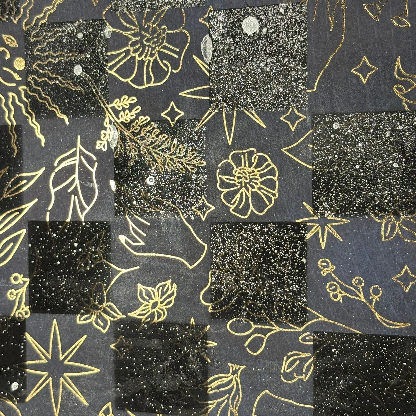 Dark Blue Golden Linings - Scrapbook Chess Board