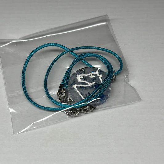 Light Blue Knight - Handmade Resin Chess Necklace