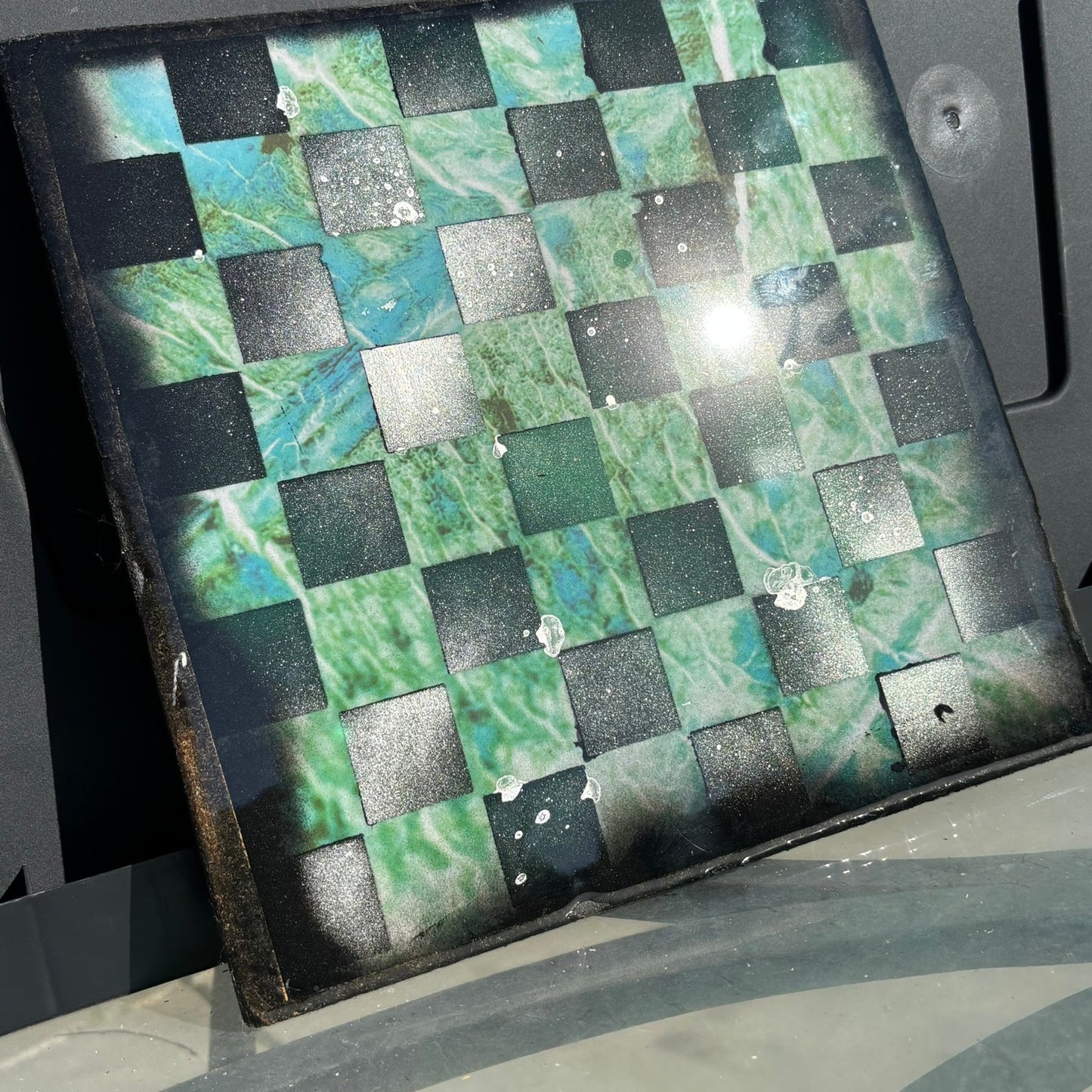 Supreme Green - Resin Coated Chess Board
