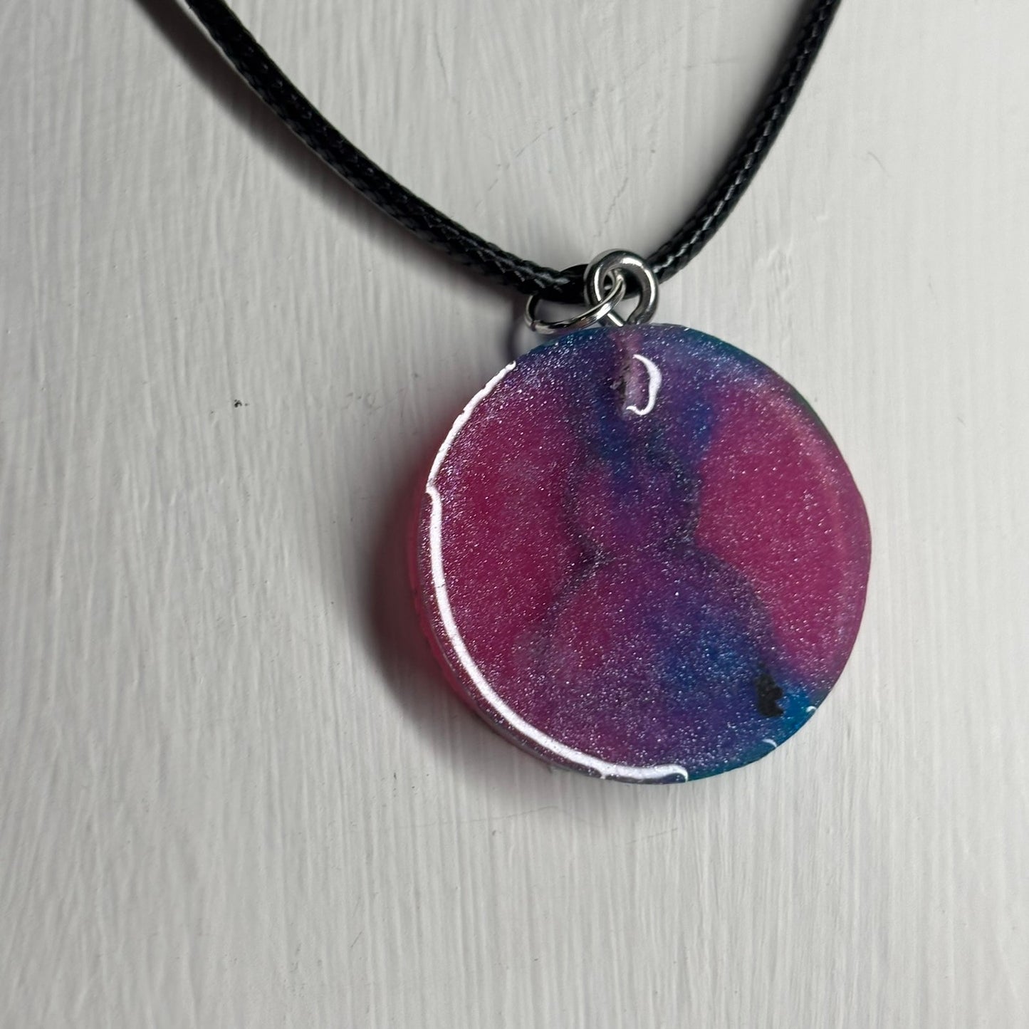 Dark Color Swirl Pawn - Handmade Resin Chess Necklace