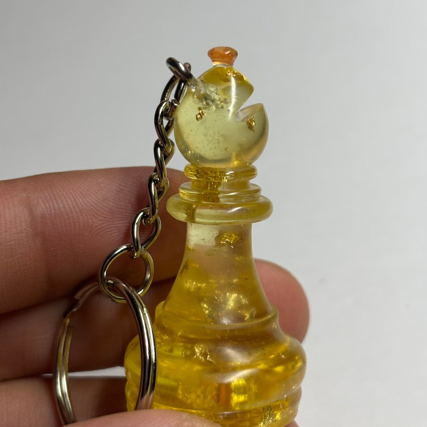 Fire Yellow Bishop - Handmade Resin Keychain
