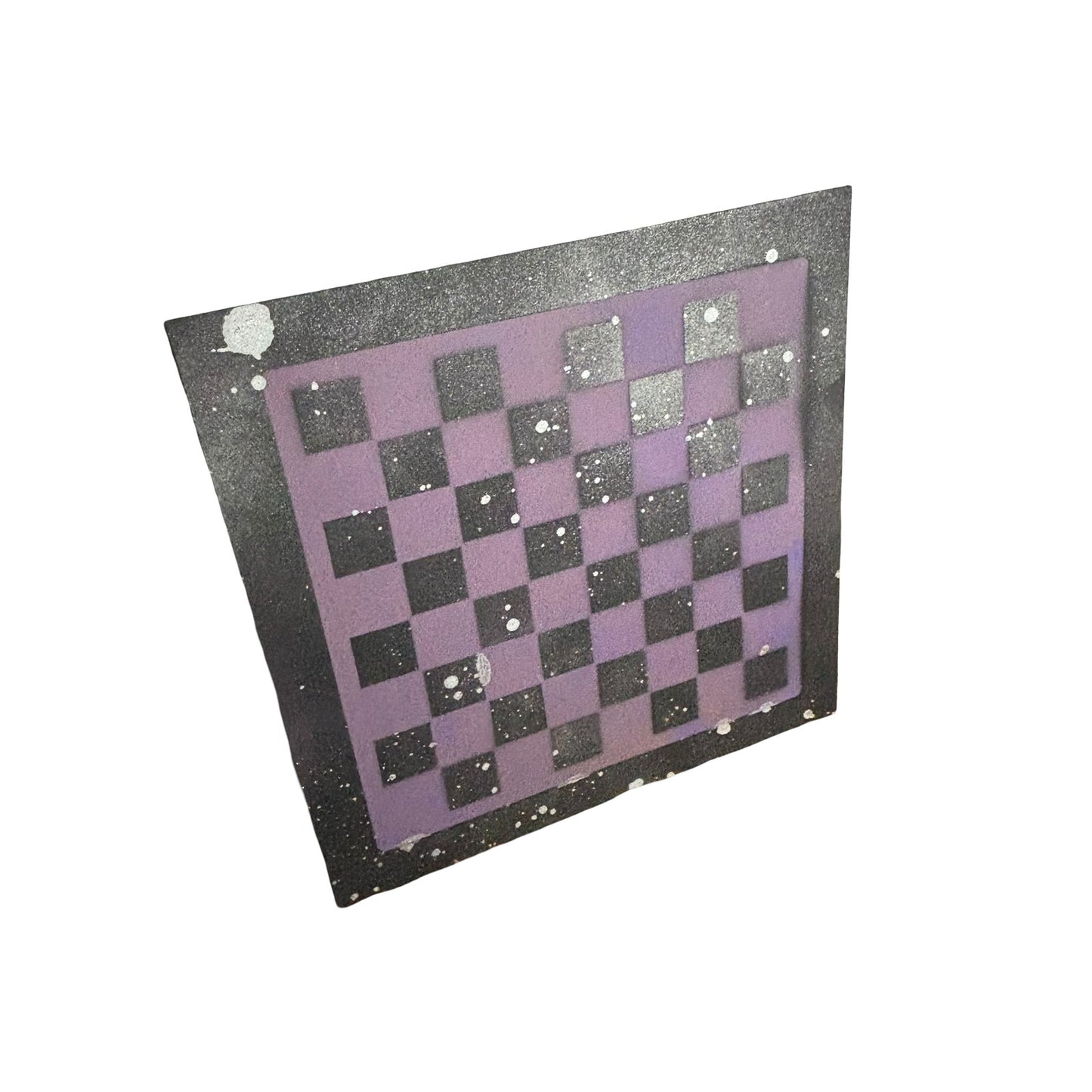 Black & Purple - Painted Chess Board