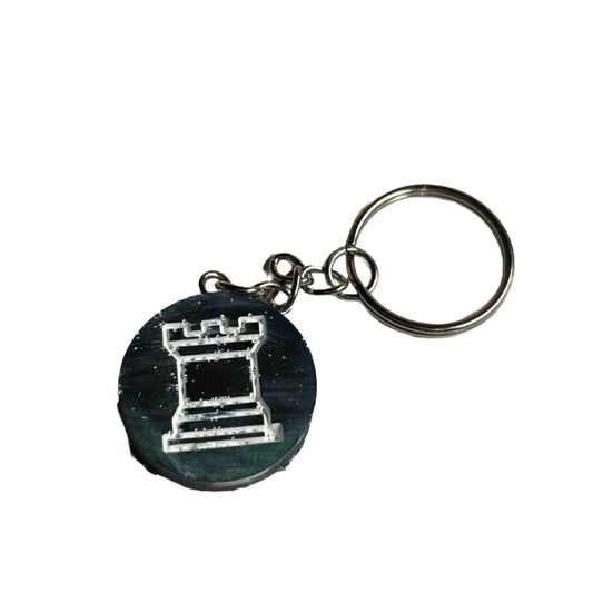 Galaxy Rook - Handmade Resin Keychain - Flat Edition