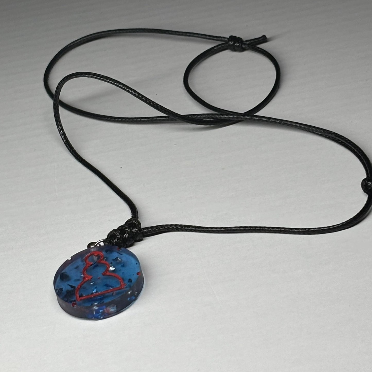 Ocean Blue Pawn - Handmade Resin Chess Necklace