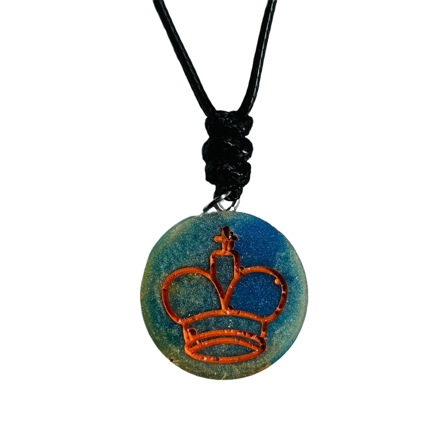 Swampy Orange King - Handmade Resin Chess Necklace