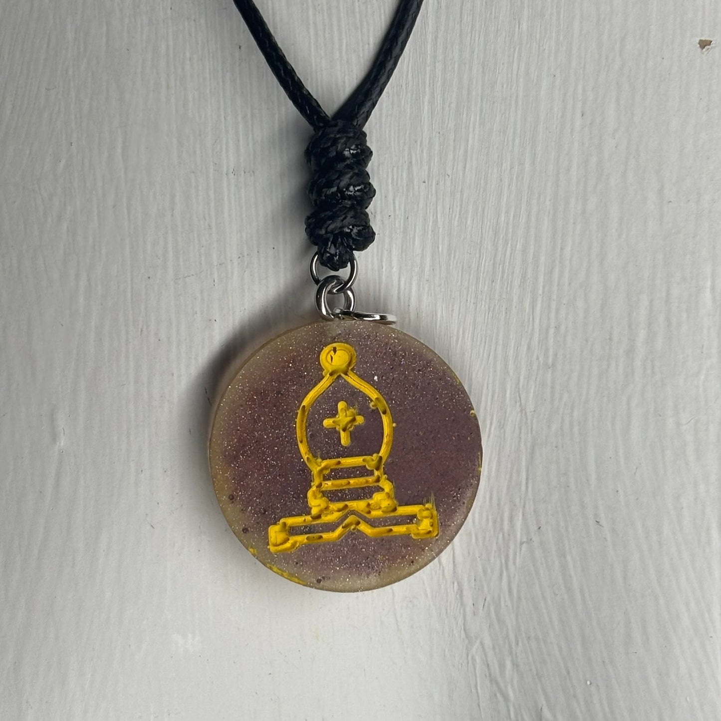 Rust Bishop - Handmade Resin Chess Necklace