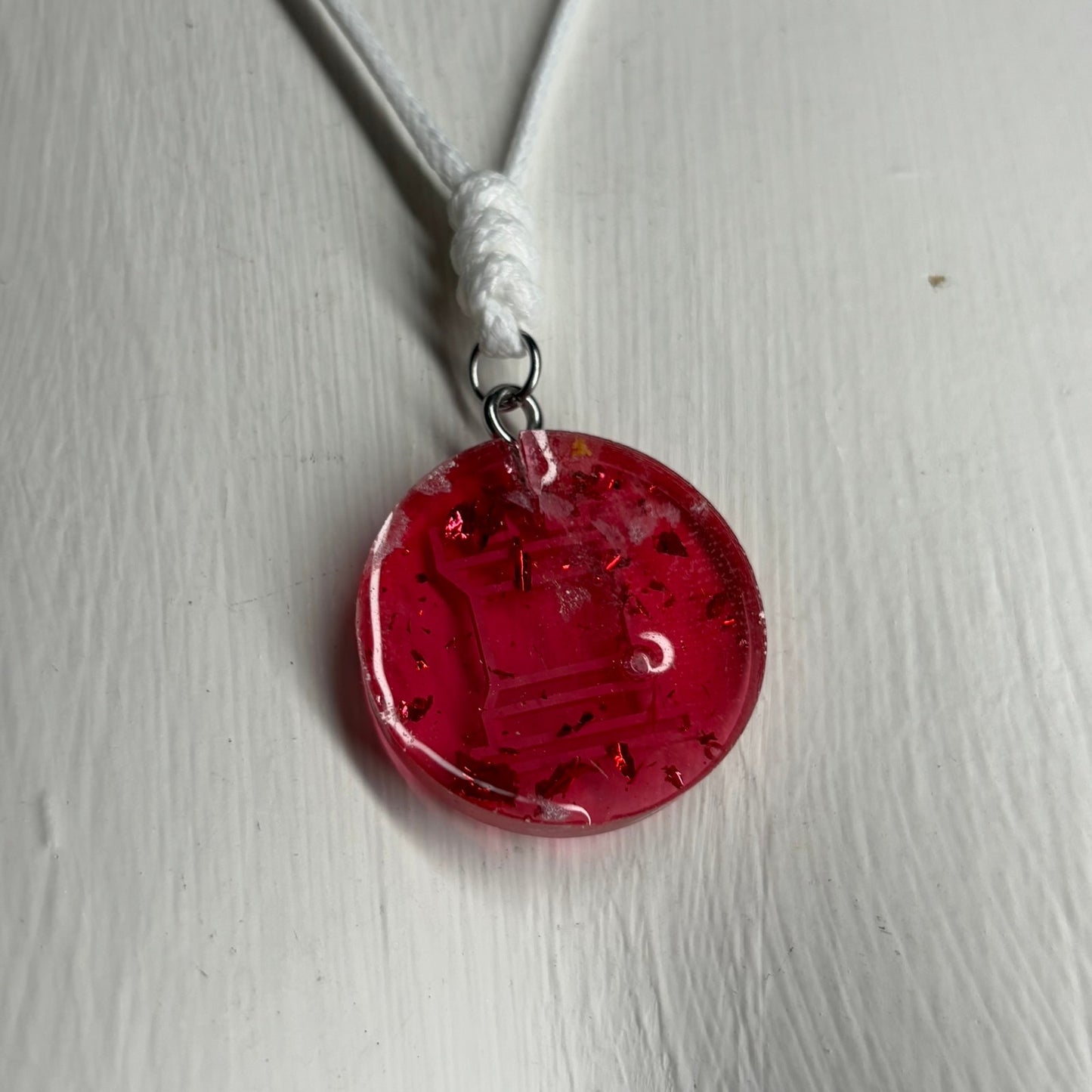Candy Red Rook - Handmade Resin Chess Necklace