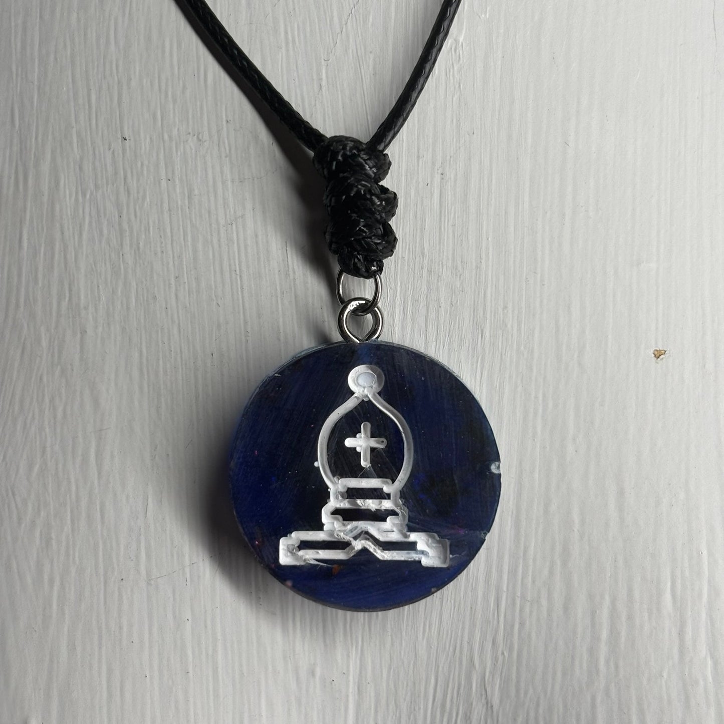 Dark Purple Bishop - Handmade Resin Chess Necklace