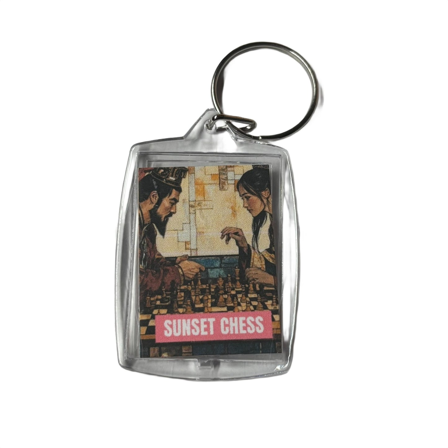 Father Daughter Bond - Chess  Photo Keychain