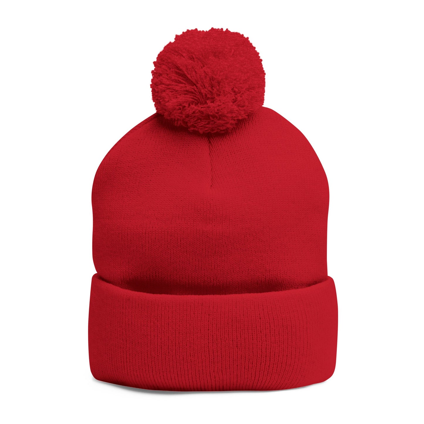 Sunset Chess - Pom Pom Red Beanie