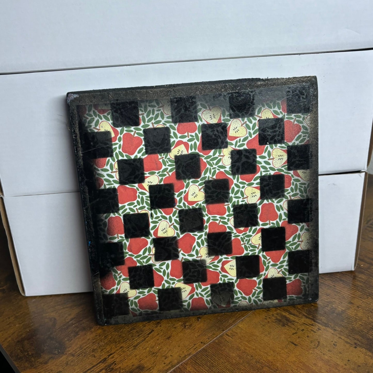 Blue & Black - Painted Double Sided Chess Board