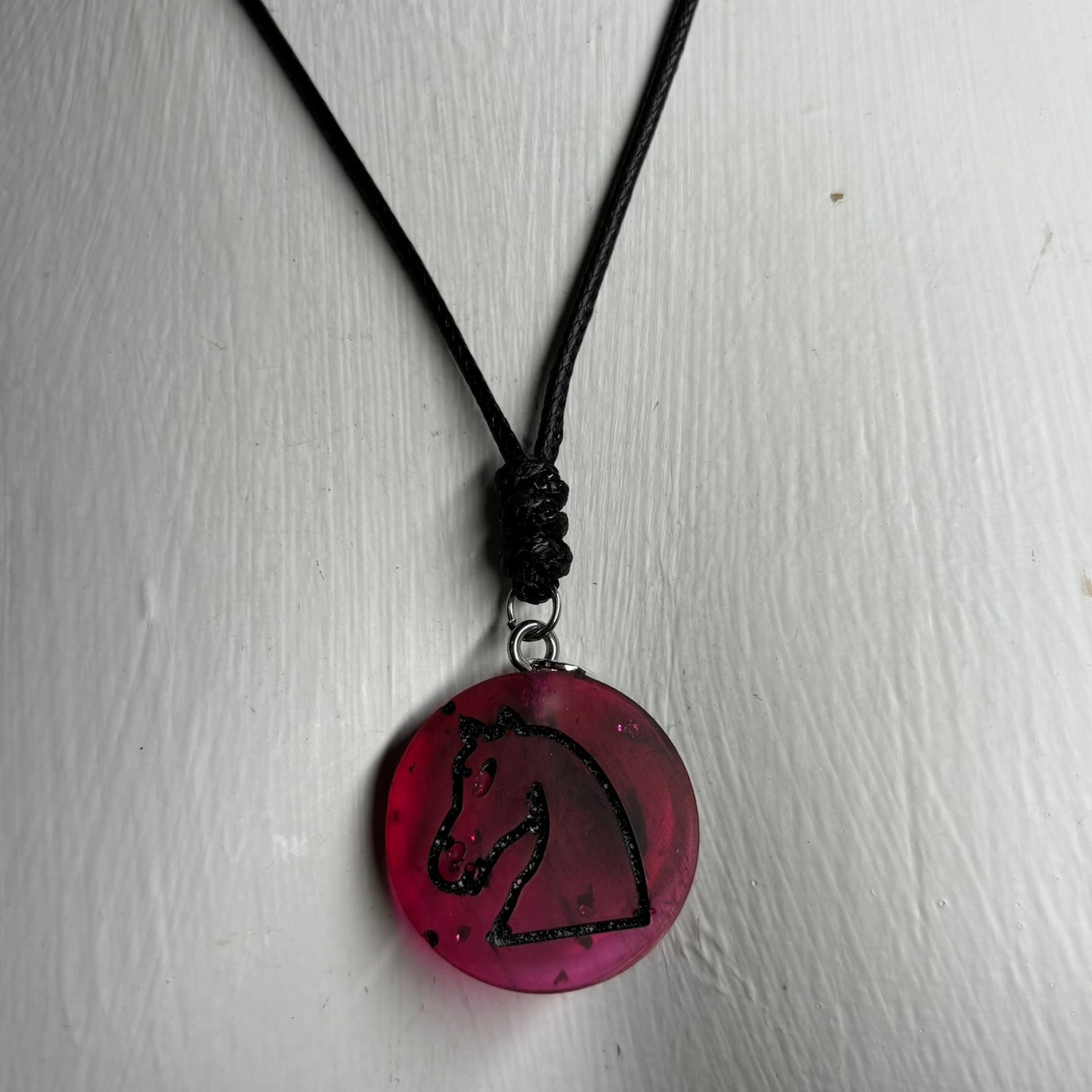 Red Knight - Handmade Resin Chess Necklace