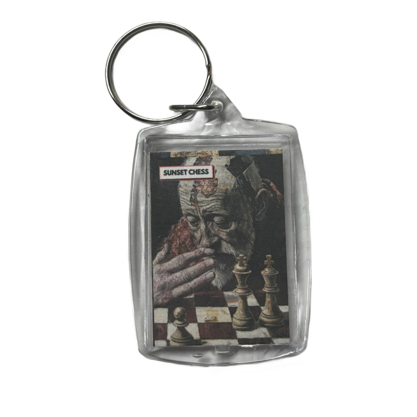 Distraught Man - Chess  Photo Keychain