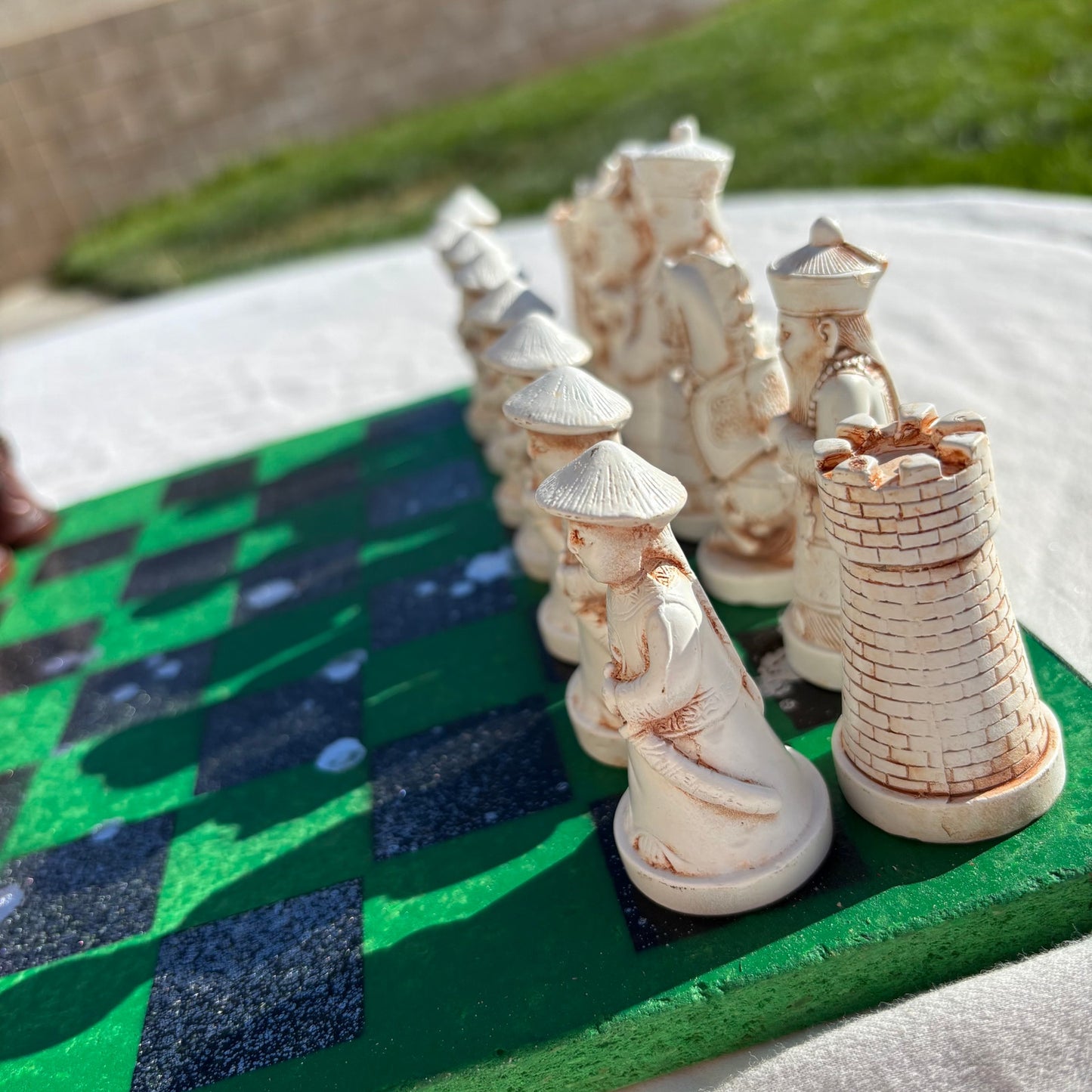 Green Black Chrome Drip - Chinese Edition Chess Set