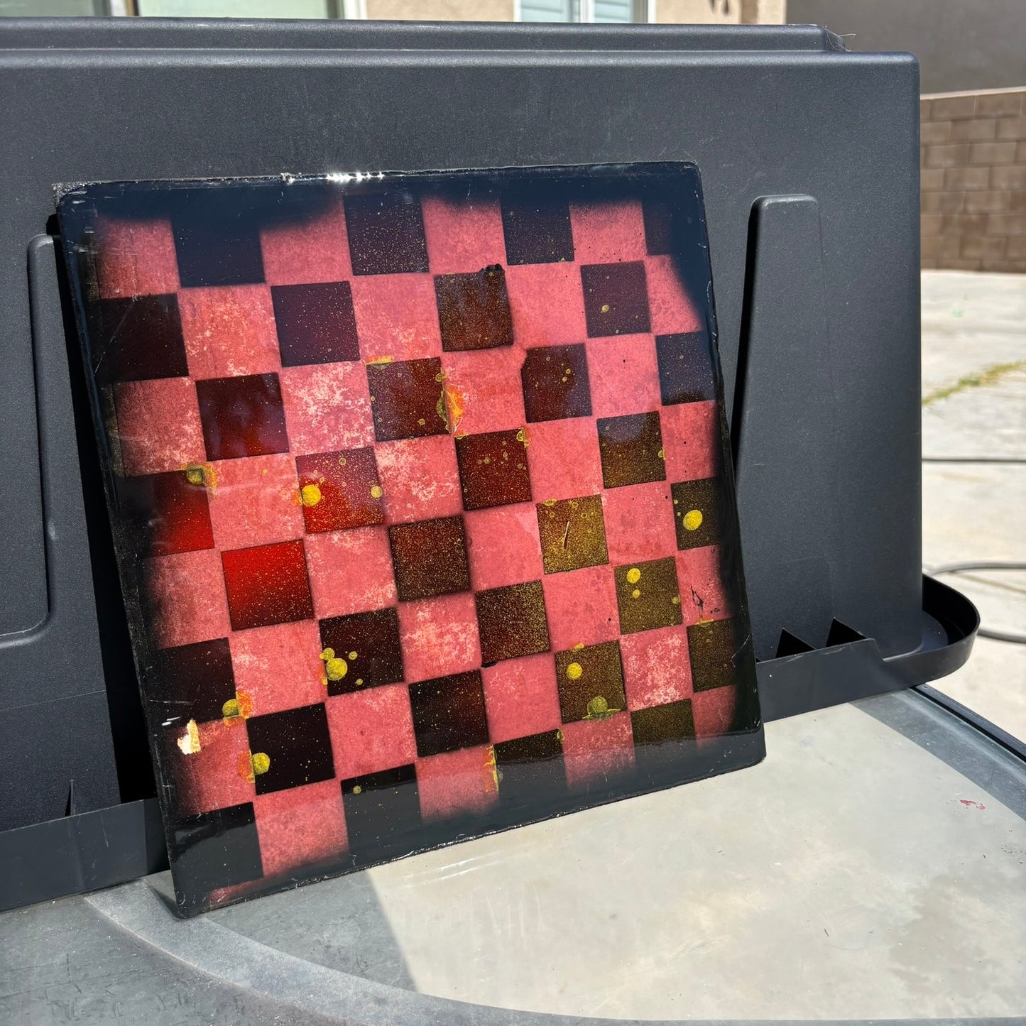 Vibrant Red - Resin Coated Chess Board