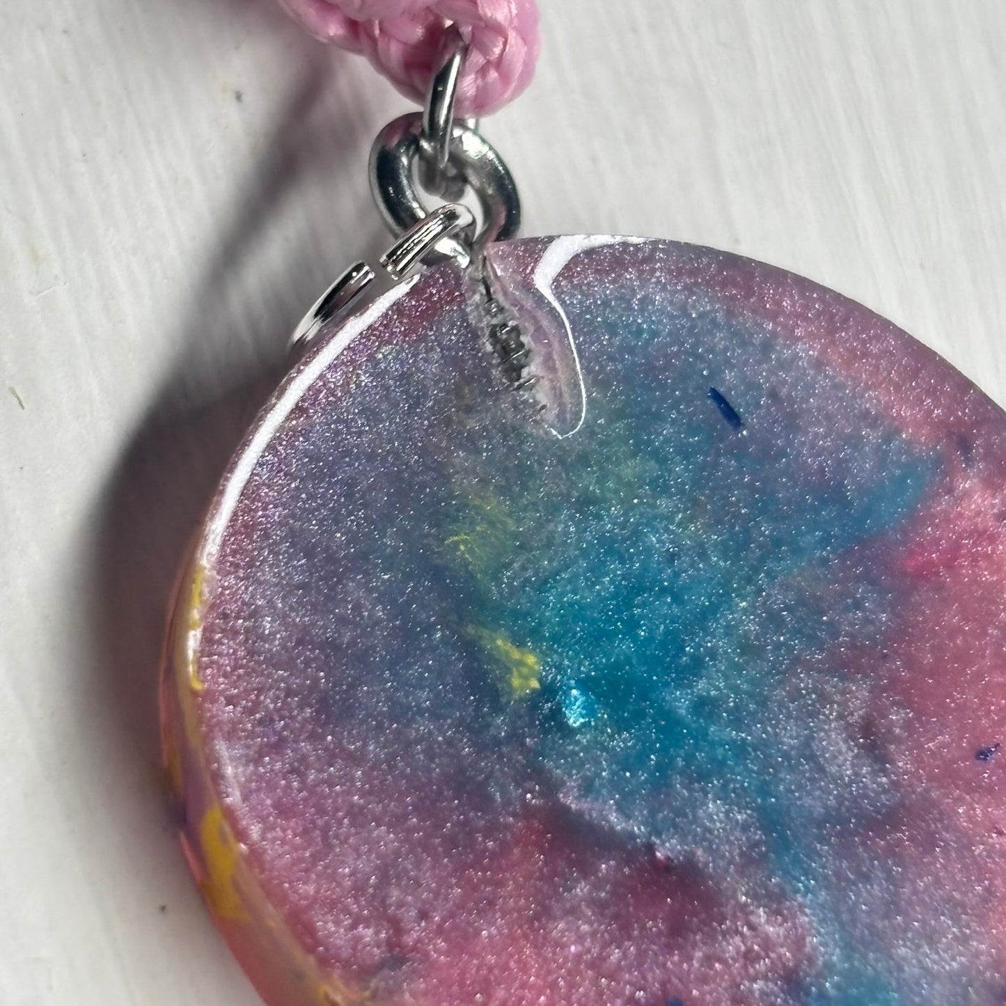 Pink Sploosh Pawn - Handmade Resin Chess Necklace