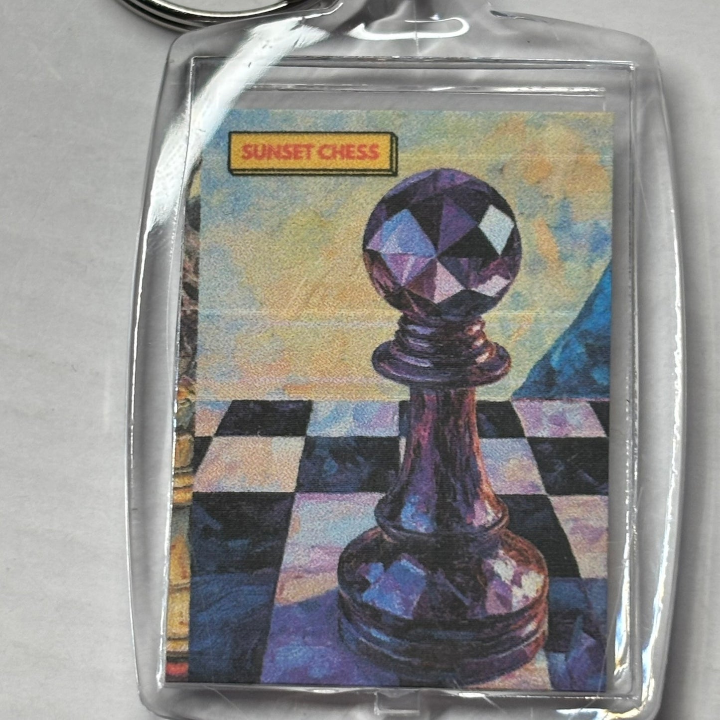Purple Pawn - Chess  Photo Keychain