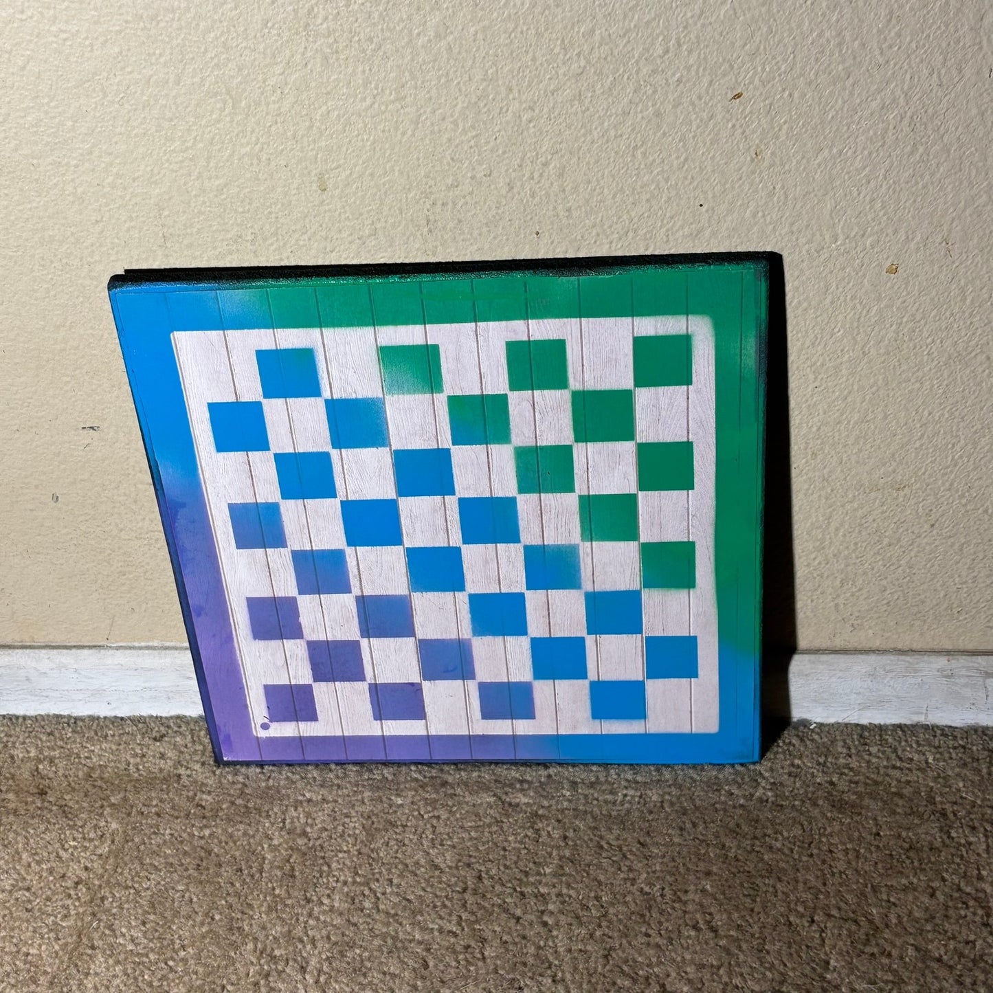 Green Blue Hue - Scrapbook Chess Board