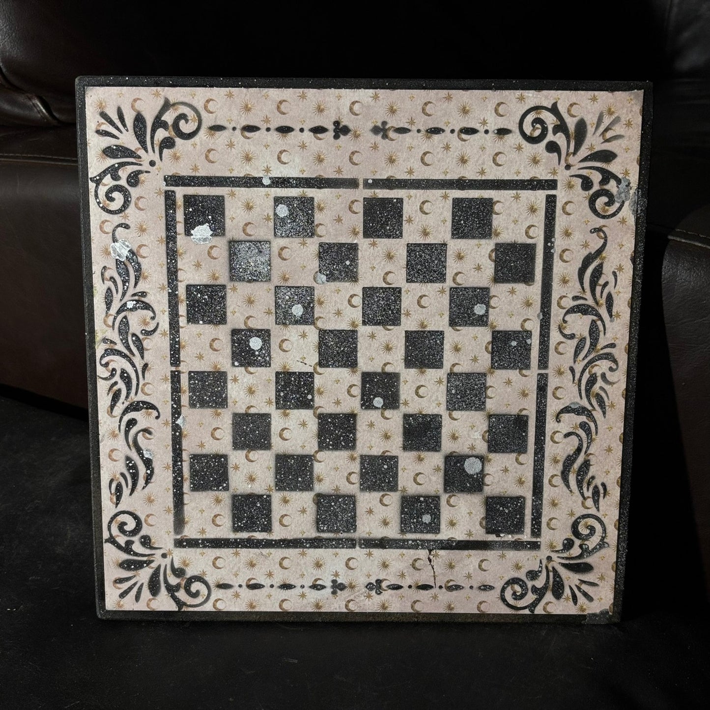 Cream Moon - Scrapbook Chess Board